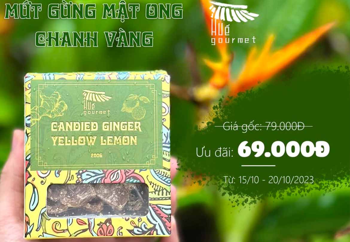 Mứt Gừng Mật Ong Chanh Vàng